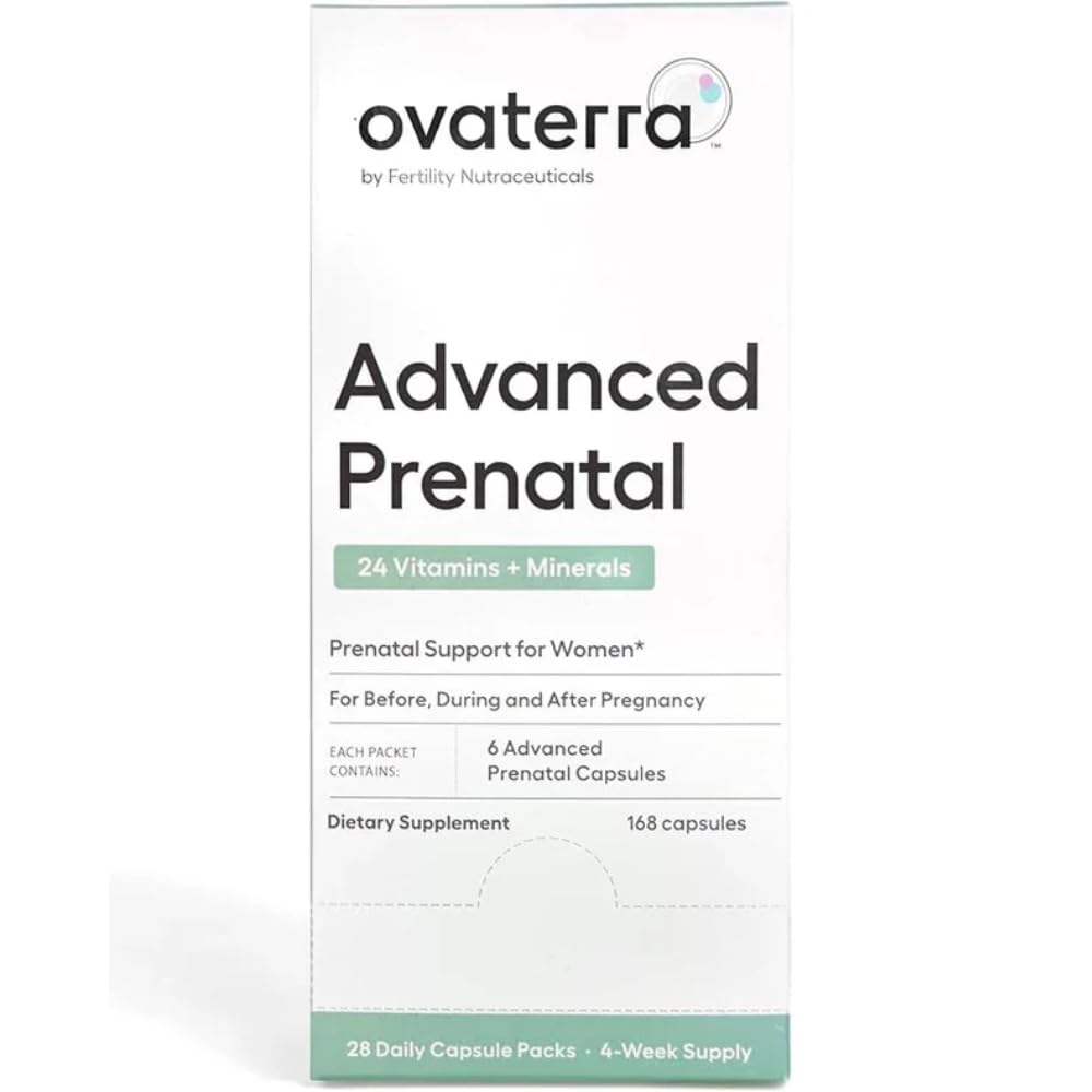 Ovaterra Advanced Prenatal Vitamins for Women with 550 mg Choline, Torchfolate, Chelated Iron & 24 Nutrients 168 Capsules - 28 Day Supply