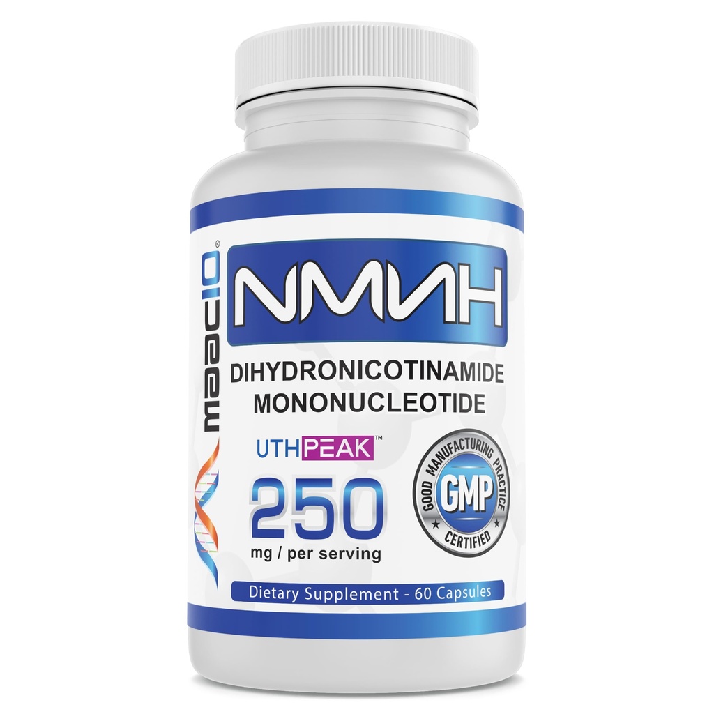 MAAC10 NMNH (NMN Supplement Alternative) 250mg Serving | Uthpeak™ NMNH (Dihydronicotinamide Mononucleotide) for Better Stability | 30-Day Supply.