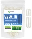 XPRS Nutra Boyutu 5 Boş Kapsüller - 100 Kont Clear Çok Küçük Boş Gelatin Capsules - Pills DIY Capsule - Do-It-yourself Vitamin Supplements için Kullanılabilir Pill Gel Caps -
