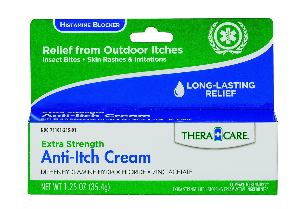 Thera Care Anti-Itch Cream | Ekstra Kuvvet | Açık Itch Relief | 1.25 oz