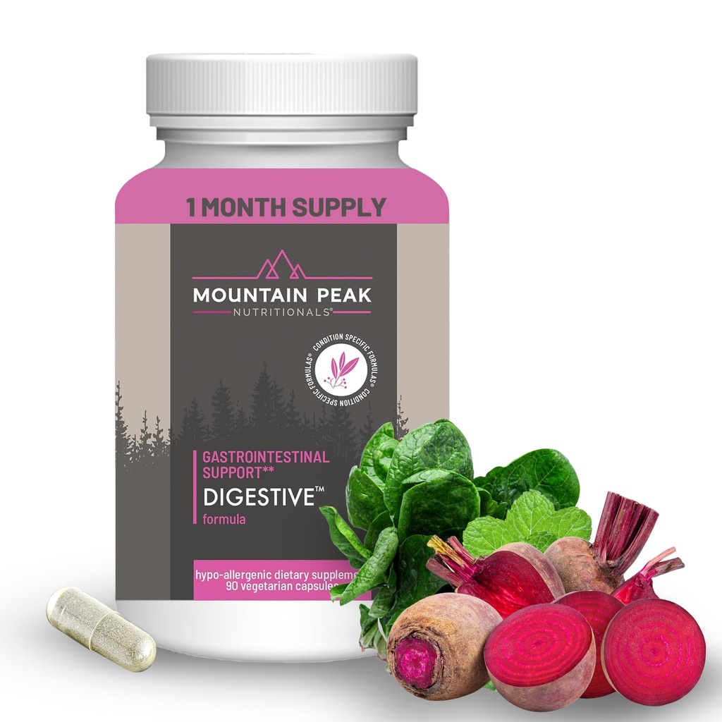 Dağ Peak Beslenmeleri Gut Health & Bloating Relief için Enzymes & Probiyotikler - Gelişmiş Digestion Supplement w / 12Strain Probiyotik ve Betaine HCl (90 Vegetarian Capsules)