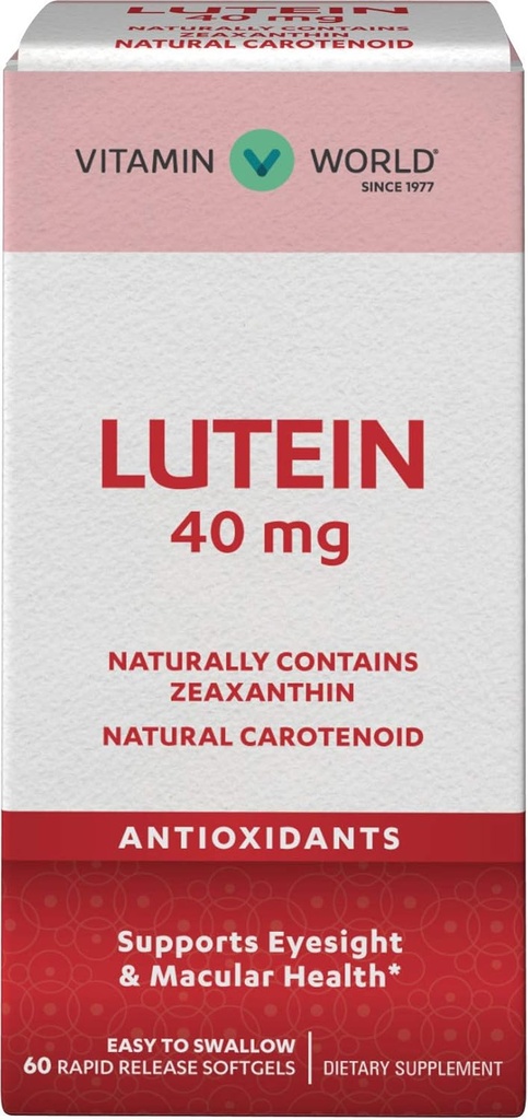 Dünya Lutein 40 mg 60 Hızlı Yayın Softgels, Eye Health, Vision, Antioksidan