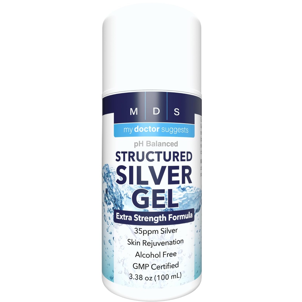 Yapılı Colloidal Silver Gel Ekstra Güçlü - Topical Soğutma - pH Dengeli 35ppm Structured Silver Burns & Skin Irritations Soothing Relief of Burns & Skin Irritations