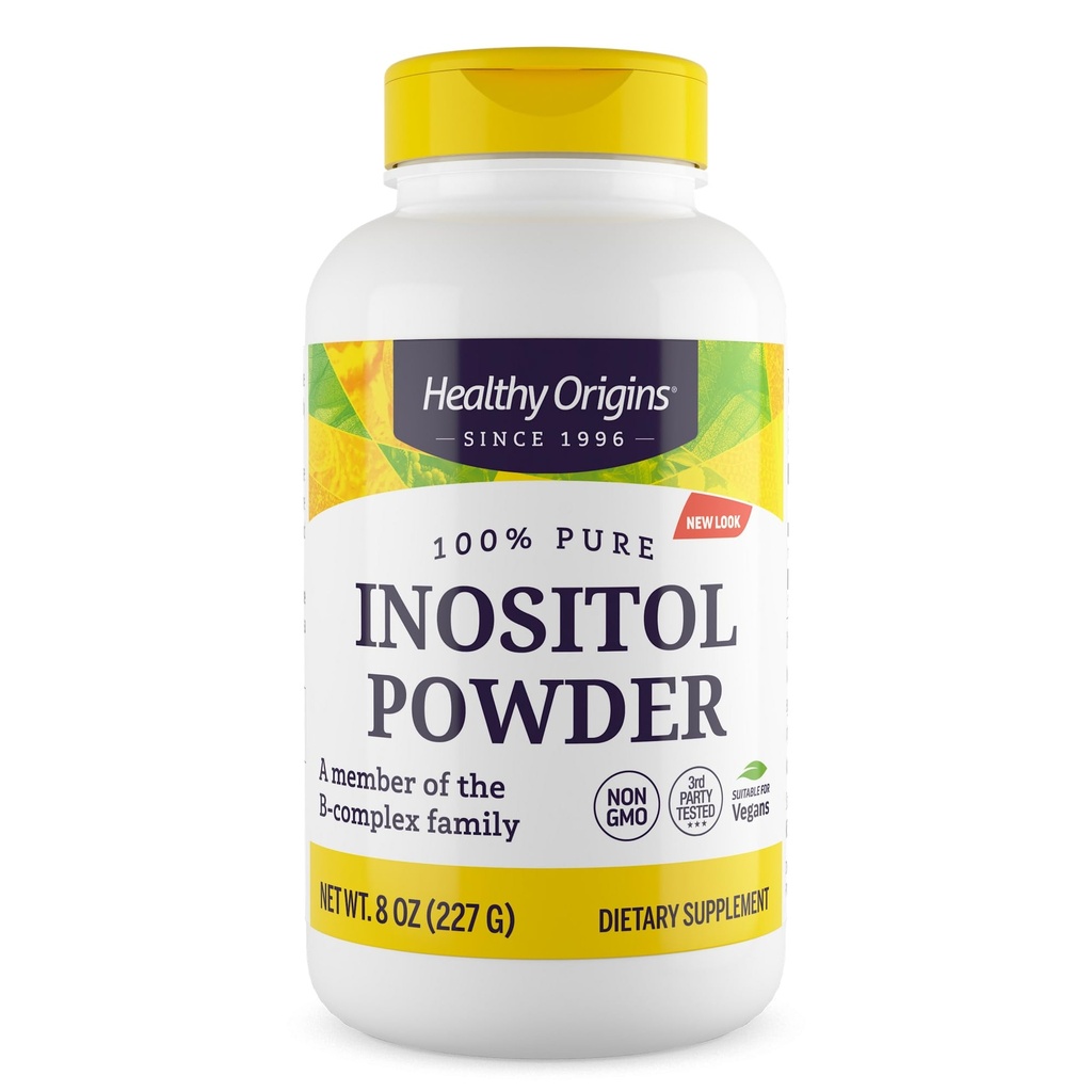 Sağlıklı Origins Inositol Toz, 227 g - Skin, Hair & Nail Health - B8 Toz Tamam - B Kompleks Ailesinin Bir parçası - Vegan, Non-GMO & Gluten-Free Supplement - 8 Oz
