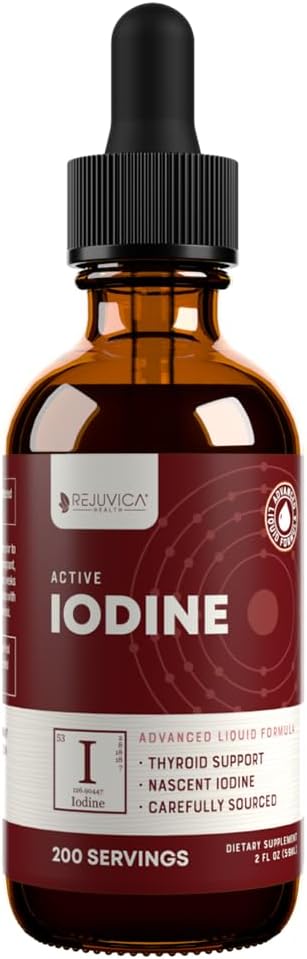 Aktif Iodine - Nascent Iodine Drops - Daha İyi Aborpsiyon için Sıvı Teslimat - Sağlıklı Enerji, Vitality, & Iodine Seviyeleri