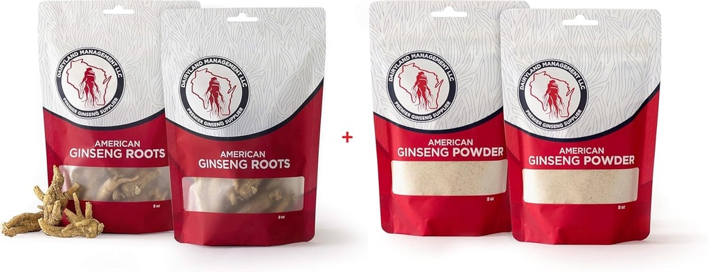 Sütland Amerikan 185 Kökleri ve Toz - 16 oz Pack Her bir Wisconsin BTC - Farmer'den Tüketiciye Doğrudan 西洋参