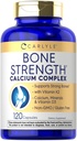 Carlyle Bone Strengthuba Kompleksi | Vitamin D3, Magnezyum, K2, çinko & Boron | 120 Capsules | Non-GMO, Gluten Free