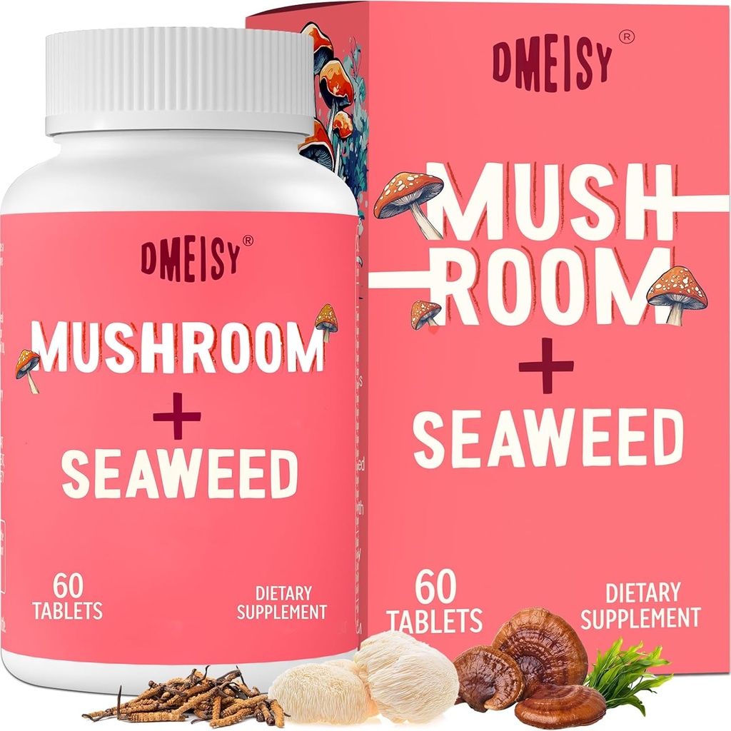 Sublingual Mushroom Kompleksi, 18-in-1 Mushroom Supplement, Lions Mane, Reishi, Türkiye Tail & More - Brain Supplements for Memory and Focus, Memory Supplements, Energy, Mood, Immunity, 60 Tabletler