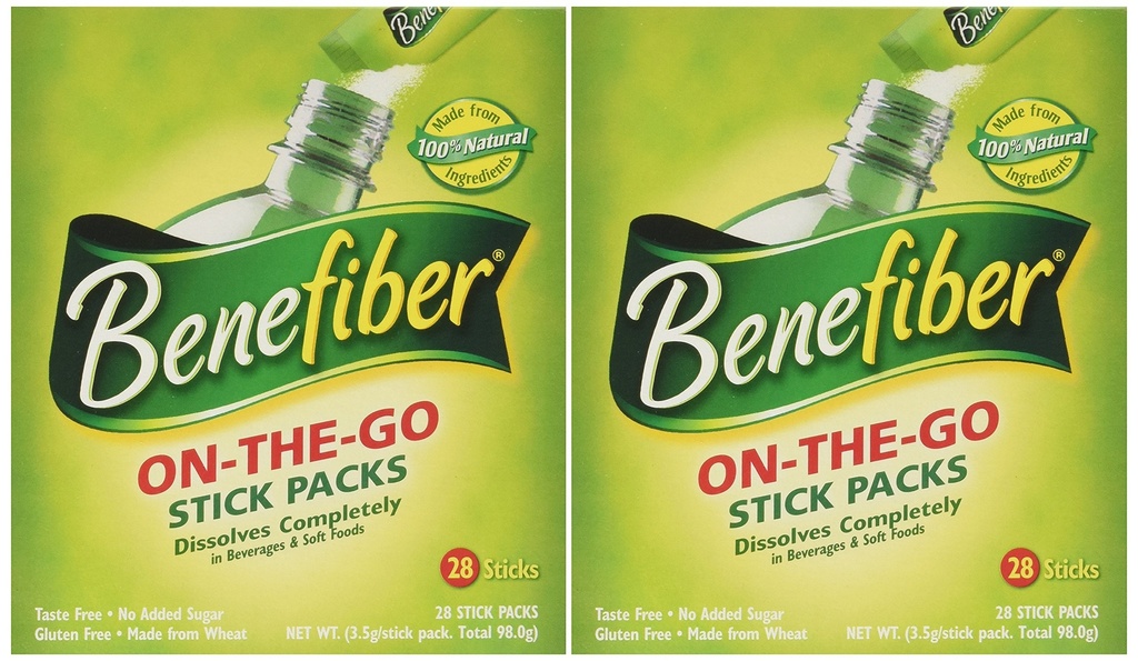 Benefiber Stick Pack Fiber Supplement, Taste Free, Dissolves Tamamen 28-4g(0.14oz) 2PACK TOTAL 56 STICKS