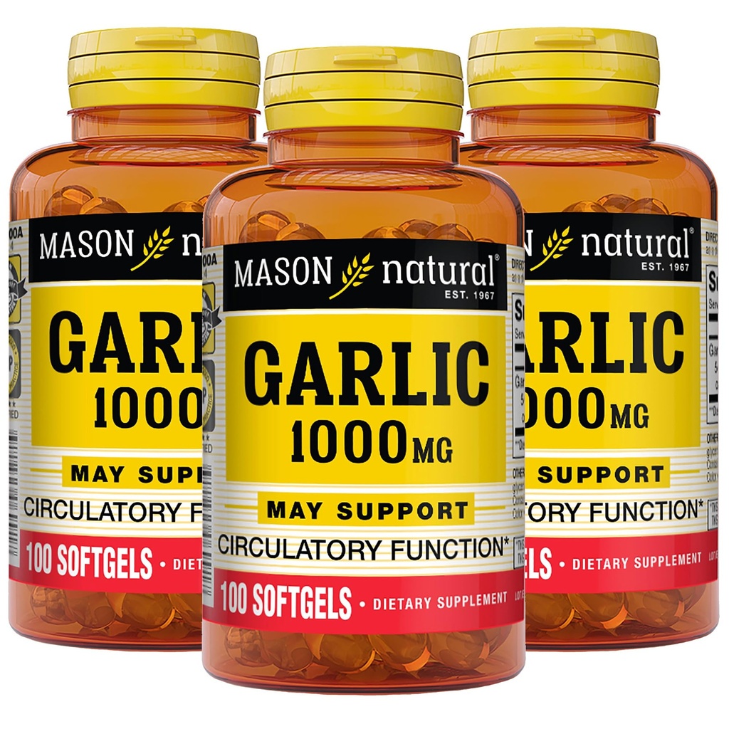 MASON NATURAL Oil Petrol 1000 mg, 300,Day Supply Softgels, Supports Normal Circulatory Function, 3 Pack