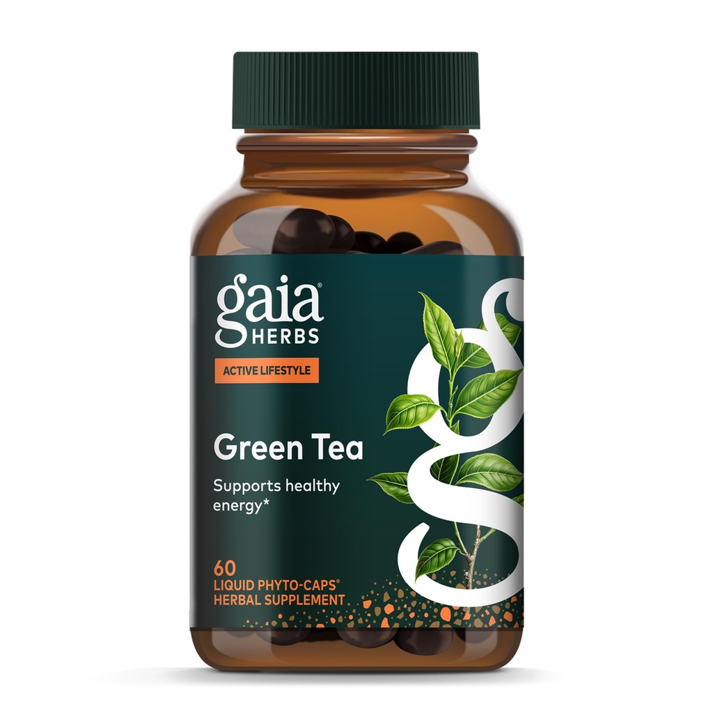 Gaia Herbs Yeşil Çay - Sağlıklı Kilo ve Enerji Seviyelerini Korumaya Yardımcı Olun * - Organik Yeşil Çay Kabini ve İndüksiyonu - 60 Vegan Sıvı Phyto-Capsules (15-Day Supply)