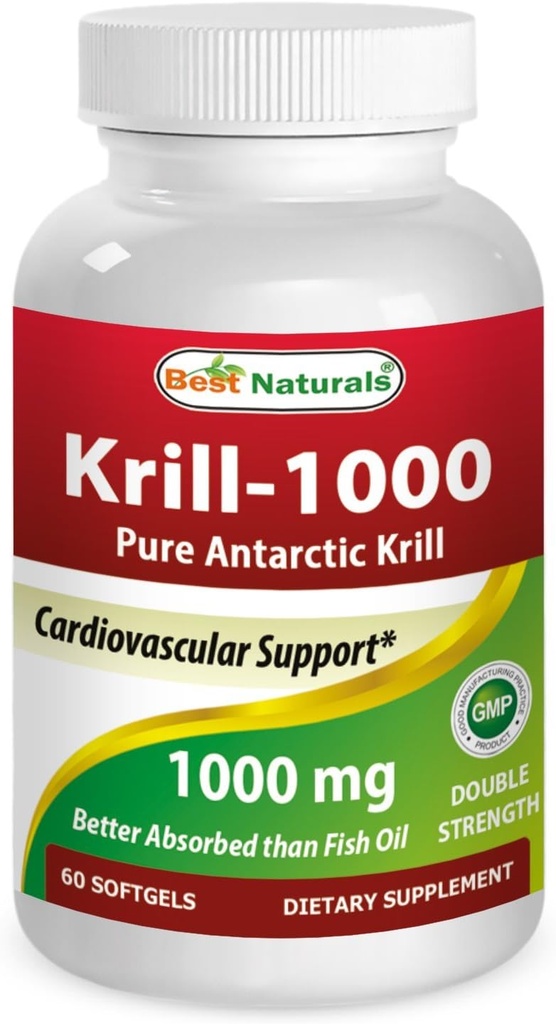 En İyi Doğal Krill Oil Yumuşak Gel, 1000 mg, 60 Kont