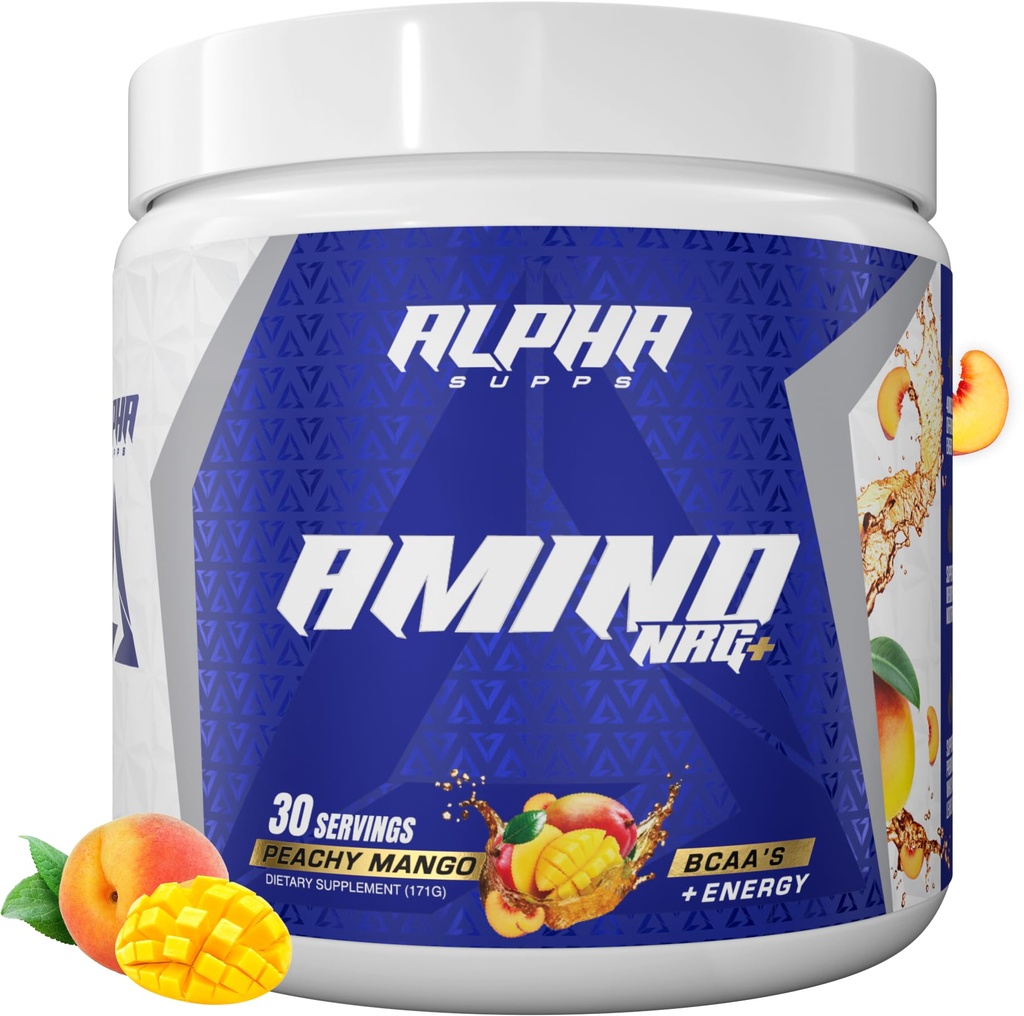 Alpha Supps Reese NRG+ BCAAEnergy Recovery Toz - Electrolytes ile Hydration Meeting - Erkekler ve Kadınlarda Optimal Performans Desteği için Odaklanması (30 Hizmet, Peachy Mango)