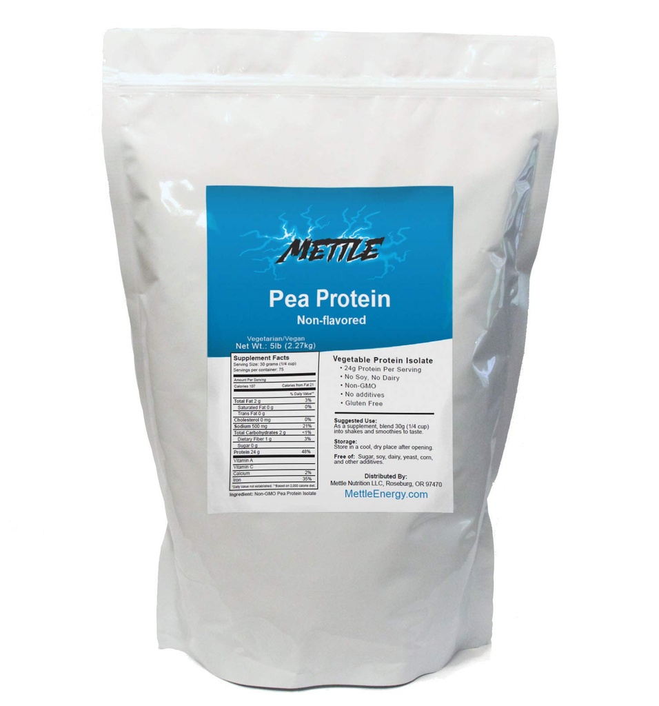 Pea protein Toz - 5 Pound - Bulk Pure Supplement (Unflavored) – Mettle Pea Protein
