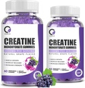 Erkekler ve Kadınlar için Kre Güçleri Kanlı Monohidrat Gummies Muscle Strength for Men & Women, Energy Boost Pre Work Supplement - Grape Flavor