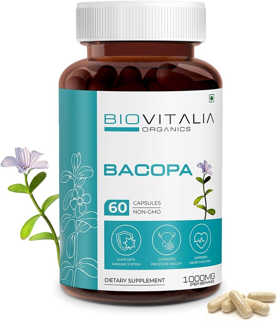 Biovitalia Natural Bacopa Supplement Capsules Beyin Fonksiyonu 1000 mg - 60 Capsule