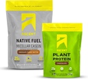 Ascent Casein Protein Toz Chocolate Peanut Butter 2 lb & Plant Protein Toz Çikolata 18 Hizmet