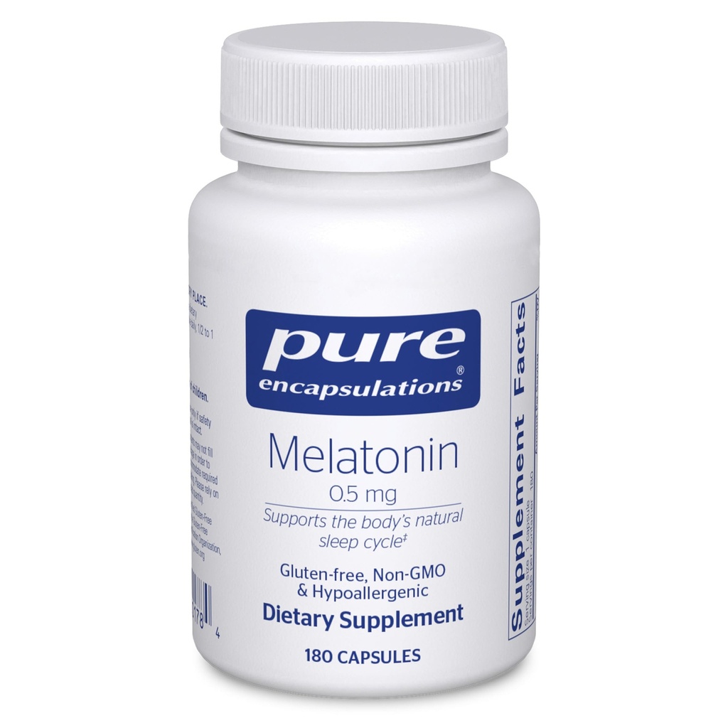 Saf Encapsulations Melatonin 0,5 mg - Doğal Uyku Yatak zamanı için Yardım - Regulates Sleep-Wake Döngüsü - 0,5 mg Melatonin - Vegan & Non-GMO - 180 Capsules