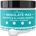 Regulate MAX Myo-Inositol & D-Chiro Inositol Supplement Toz for Women with Vitamin D & Folate Psychoal Support, Hormon Denge & Ferttitude Support, Unflavored 60 Hizmetler