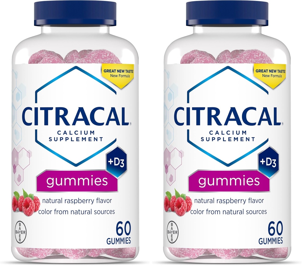 CITRACAL Steel Supplement Gummies, Chewable Food with Vitamin D3, Supports Bone Health,dis Chews for Ages 12+, Natural Raspberry Flavor, 60 (Birleşik Krallık)