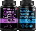 MEDCHOICE Sleep Melatonin (90ct) ve Nootropic Brain (60ct) Supplement - Wellness Duo for Sleep, Brain, Focus, & Mood Support - Vegan, Non-GMO, Gluten-Free-Free