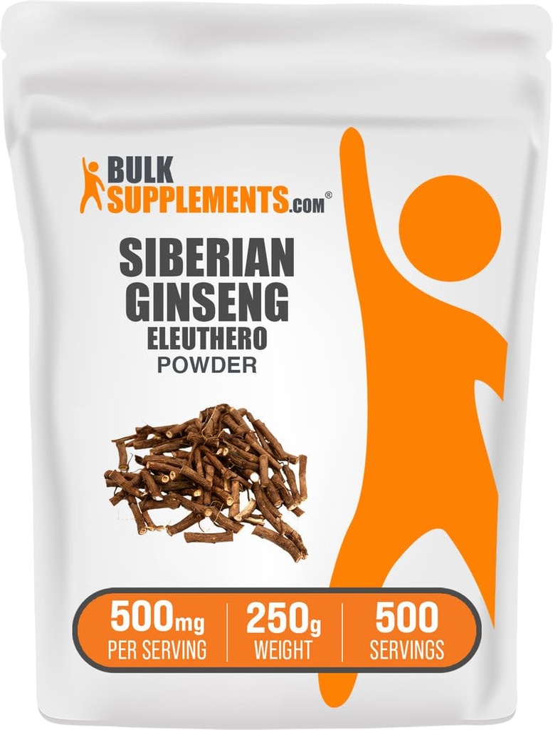 BulkSupplements.com Eleuthero Toz - Sibirya SMA Toz, Eleutheroccus senticosus, BTC Herbal Supplement - Gluten Free, 500 mg per Service, 250g (8.8 oz) (Polonya'nın Paketi)