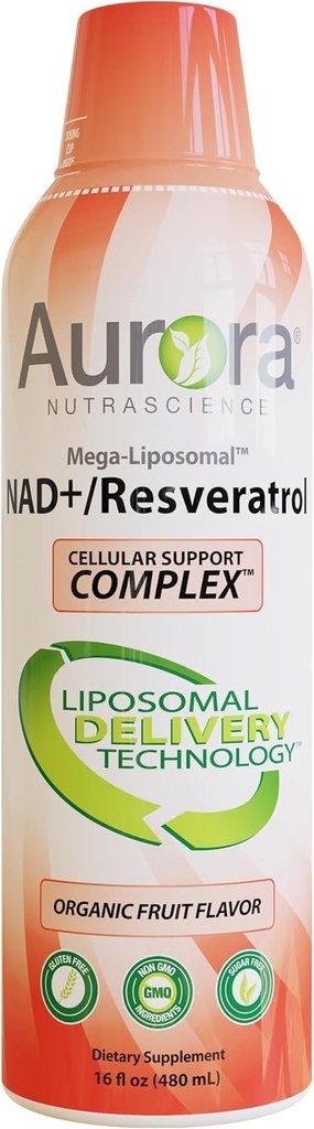 Vida Lifescience Liposomal NAD+ Sıvı Supplement with Resveratrol - 32 Hizmet - Hücre Enerji ve Metabolik Fonksiyonlu Destek - Vegan, Gluten-Free, Non-GMOMO