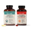 NatureWise 1000 mg Omega 3 600 mg EPA 400 mg DHA with Vitamin E 180ct & Vitamin B Kompleksi for Women and Men 150 Softgels[5-Month Supply]