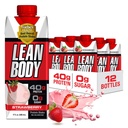 Labrada Lean Body Ready-to-Drink Strawberry Protein Shake, 40g protein, Whey Mix, 0 Sugar, Gluten Free, 22 Vitamins & Minerals, 17 Ounce (Recyclable Mirror & Lid - 12 Paket) LABRADA