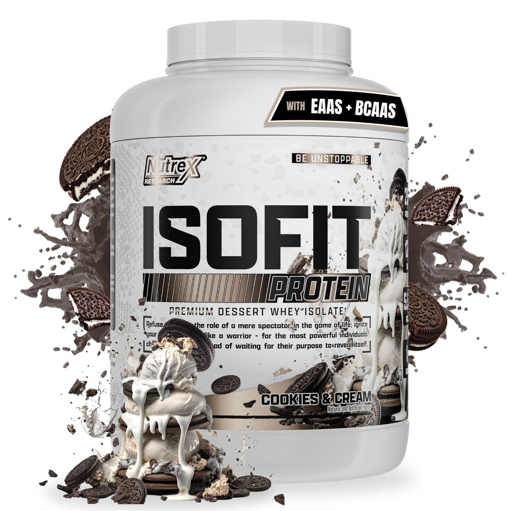 Nutrex Research IsoFit Whey protein Tozu %100 Whey proteini Isolate (70 Hizmet, Çerezler ve Krem)