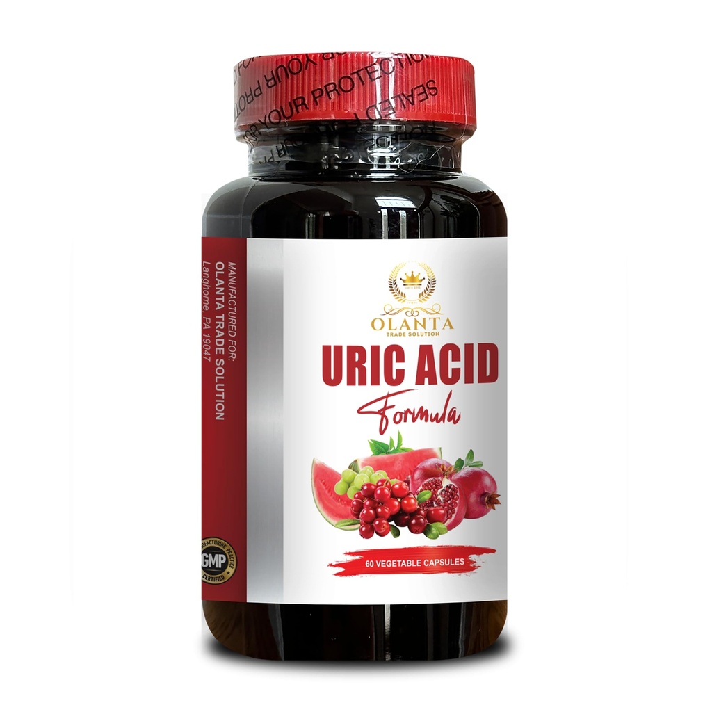 URIC Asit Desteği - Ortak Destek ve Aktif Hareketlilik, Uric Acid Flush for gout, Tart Cherry, Uric Acid Advanced Formula - 60 Capsules