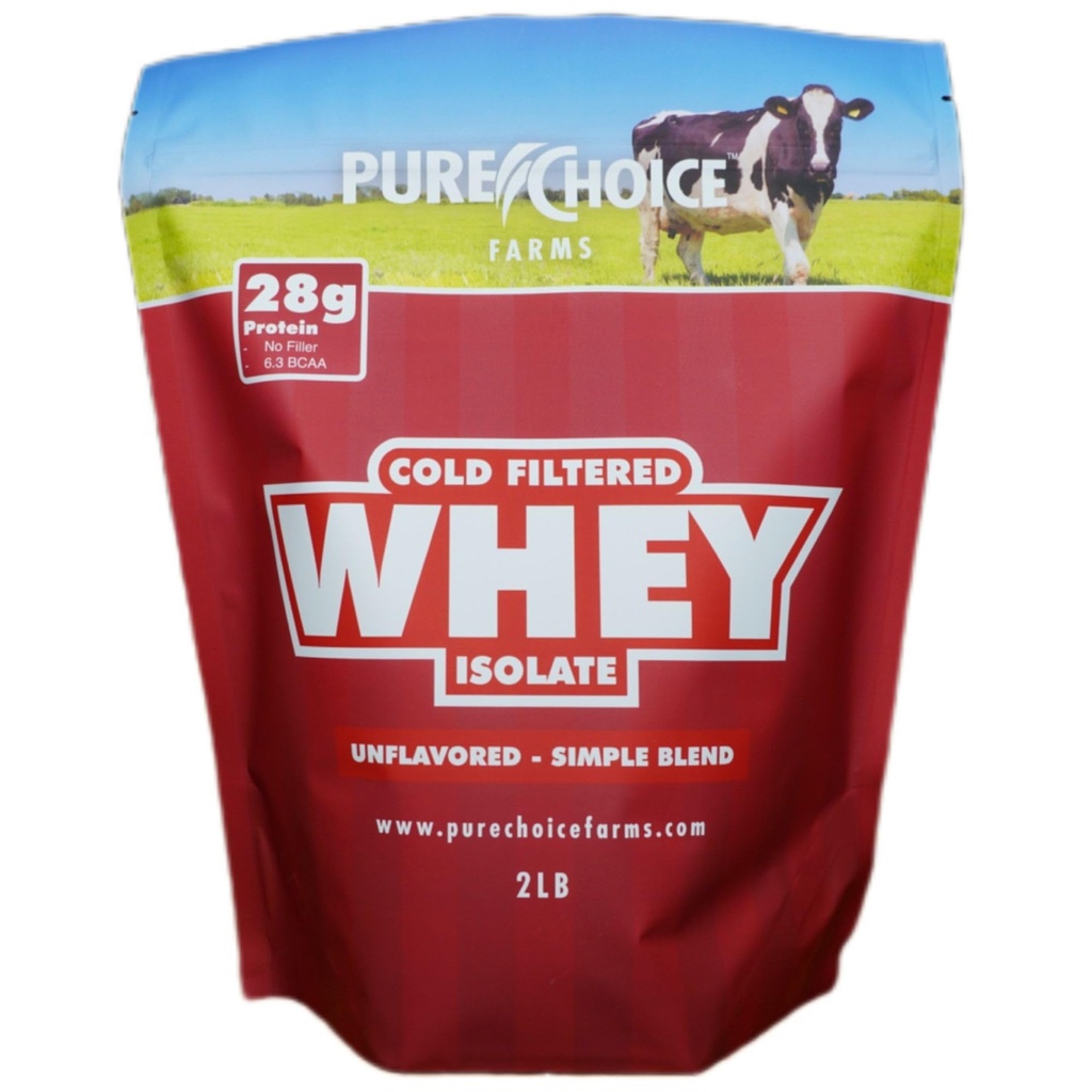 Pure Choice Unflavored Whey Protein Isolate Toz, 28g Protein & Sugar-Free, Undenatured Whey, 1 Malzemeler, No Fillers veya Yapay Sweeteners (Unflavored, 2 lb)
