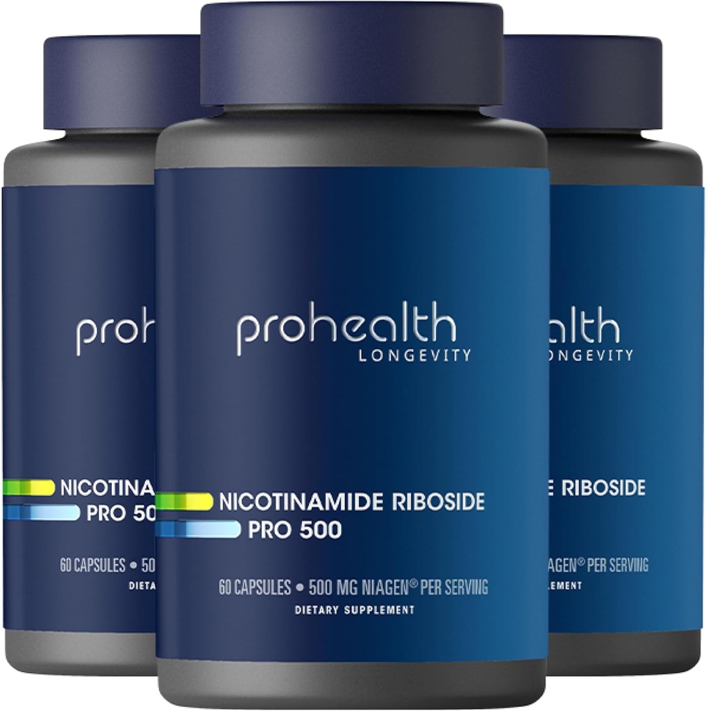 ProHealth Nicotinamid Riboside Pro 500. Patented NR Niagen 500 mg Plus 250 mg TMG. NAD+ Supplement Boosts NAD+. NR Supplement Proven in 300 Studies. 30 Hizmetler (3 Pack)
