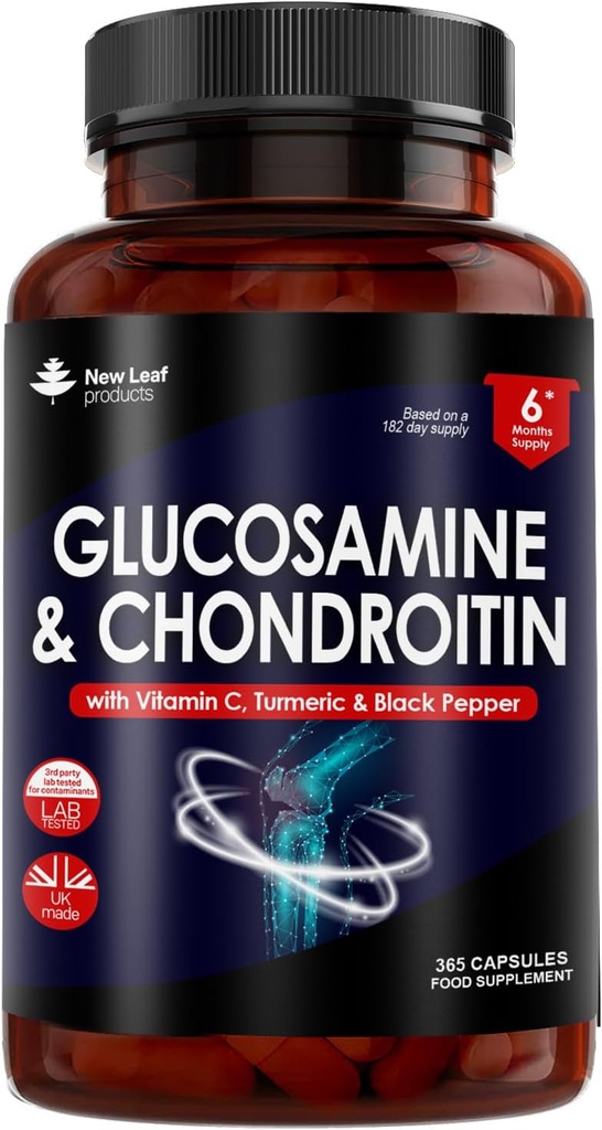 Glucosamine ve Chondroitin Yüksek Kuvveti - MSM (365 Tablet) A Vitamin C, Glucosamine Sulphate Chondroitin Sulphate Gluten-Free, GMP, 365 Gıda Tamamlama Tabletleri