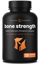 Bone Strength | Plantuba Citrate + Vitamin D3, K2, Magnezyum, çinko, Potasyum, Boron & Strontium | Premium Ekstra Güç Kemik Sağlığı ve Yoğunluğu Kompleks | Vegan Capsules