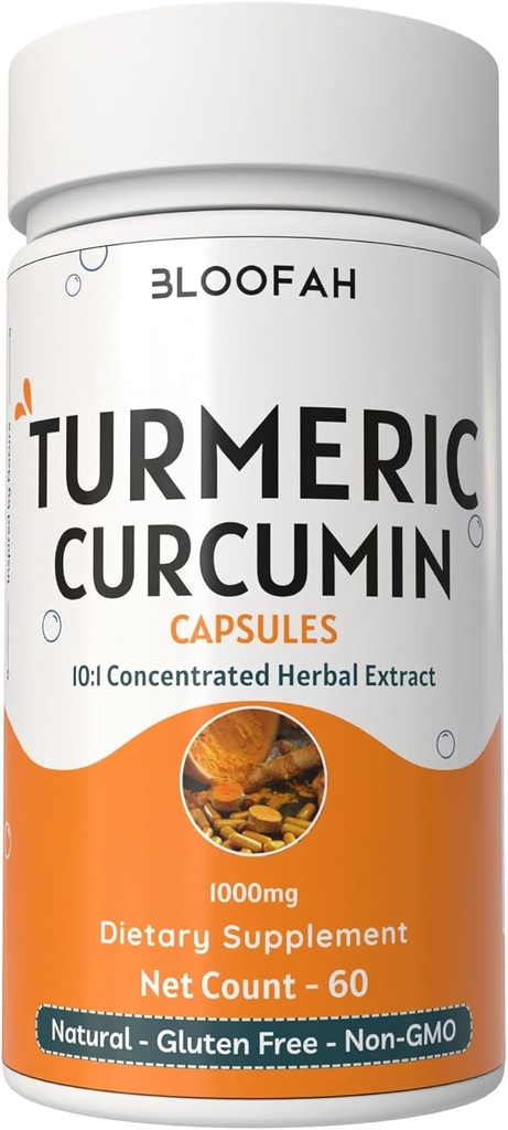 Turmeric Capsules 500 mg | Curcuma Longa 10:1 Ekstraksiyon & Toz | Siyah Pepper, Gelişen Aborpsiyon için% 5 harcıyor | Herbal Supplement | Non-GMO, Gluten-Free (60 Kont)