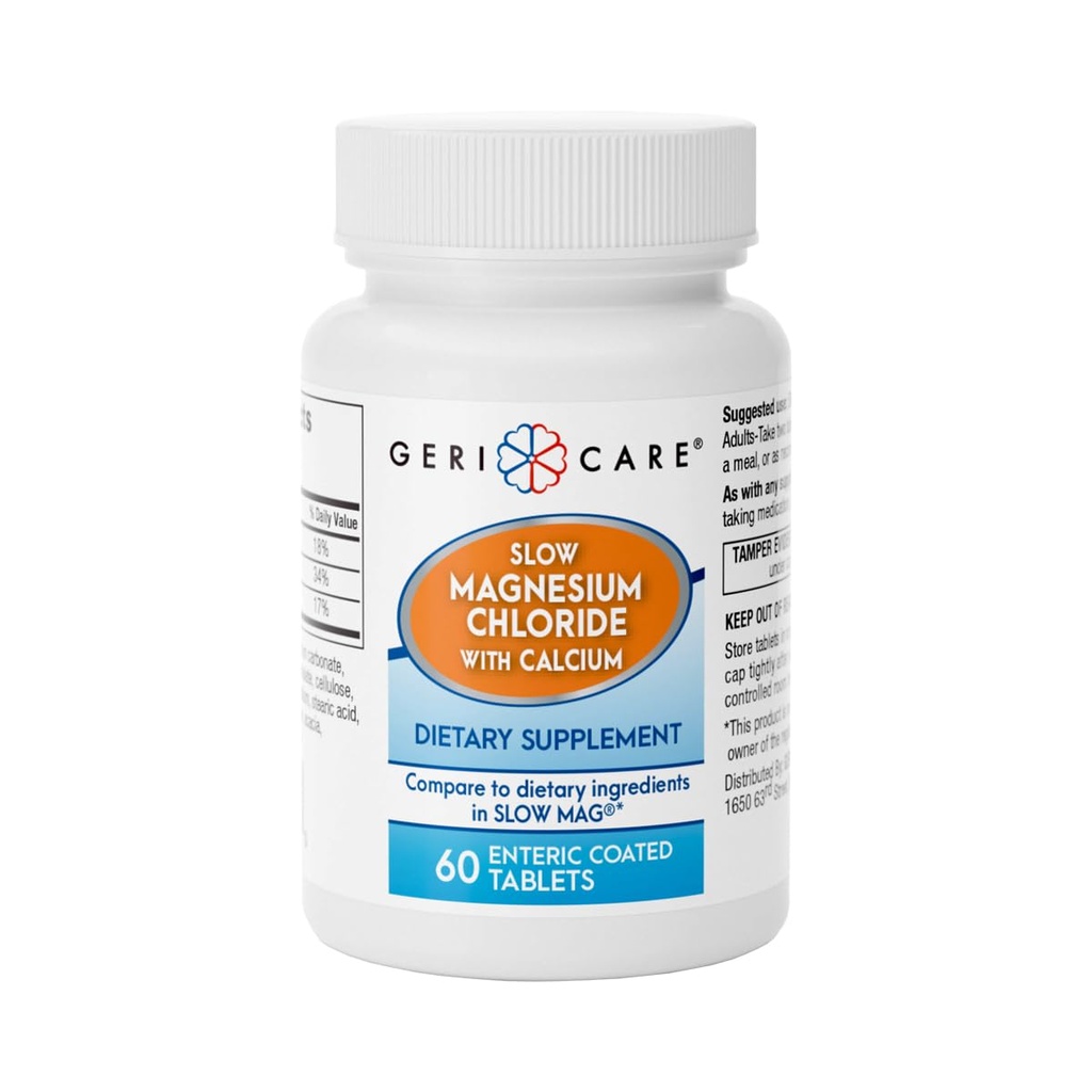 Backcare Slow Magnezyum Klorid | Kalsiyum Tabletleri Geri-Care | Beslenme Supplement | 60 Kont Şişe ( 1)
