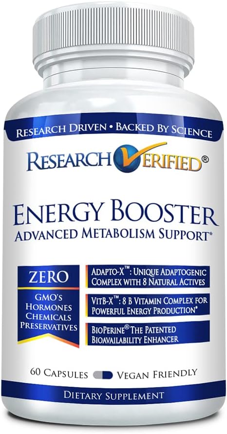 Araştırma Gerçekleştirilmiş Enerji ATM - Doğal Enerji Desteği - 60 Capsules - Caffeine Free - B Vitaminleri ve Adaptojenler - 1 Ay Supply