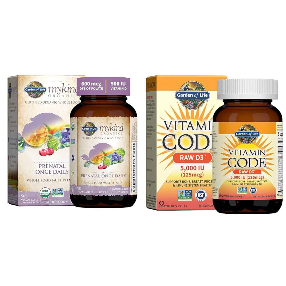 Life Organics Prenatal Vitamini: Enerji ve Sağlıklı Fetal Geliştirme ve Vitamin D, Vitamin Kodu Raw D3, Vitamin D 5000 IU