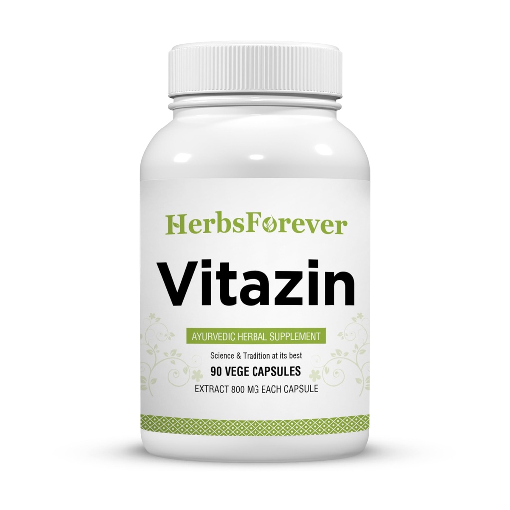 Herbsforever Vitazin Capsules Ayurvedic Herbal Supplement Supports Energy & Performance Fiziksel ve Zihinsel Güçlü 90 Vege Capsules 800 Mg Her