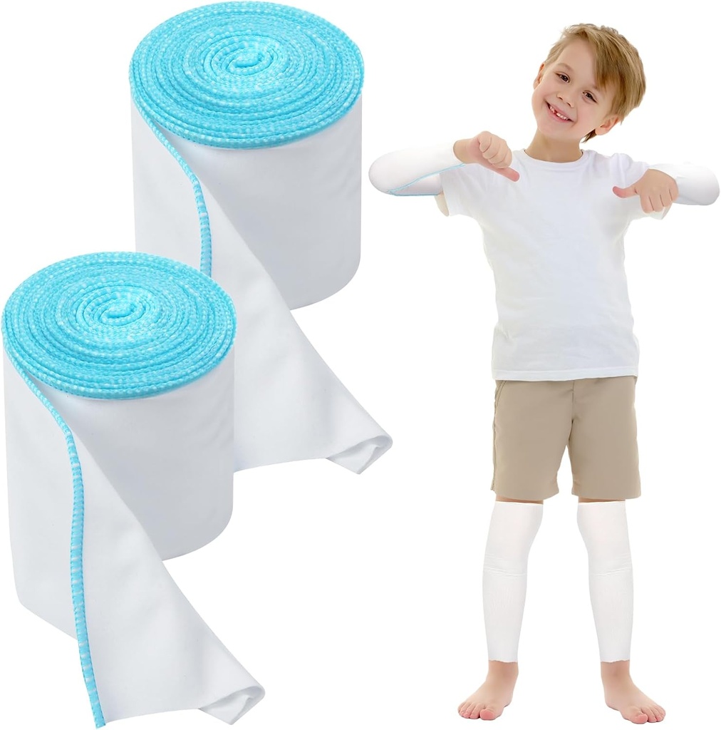 2 Rolls Wet, Eczema 3.54 için Bandage' x 1.97 yd Wet Roll Therapy for Eczema Treatment for Yetişkinler Kids(Mavi)
