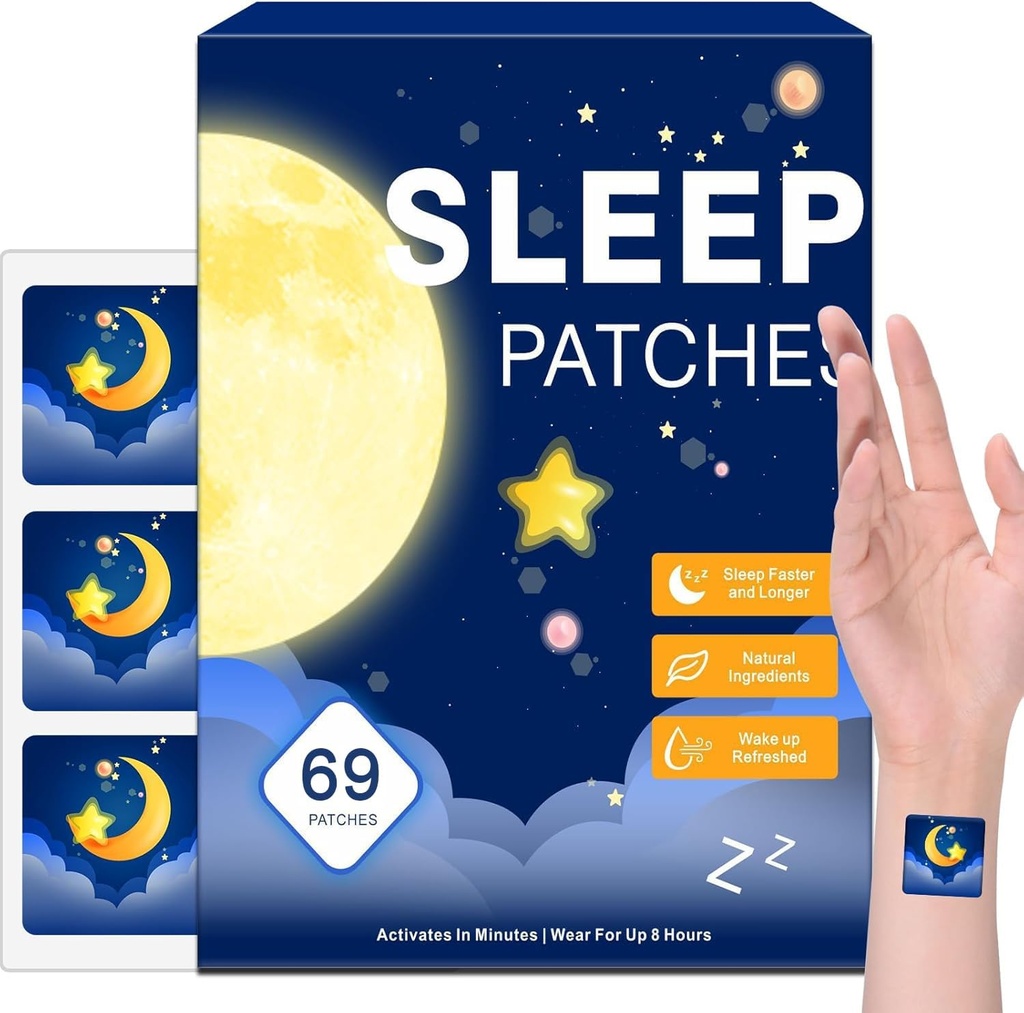 Yetişkinler için Sleep Patches, Melatonin Patches For Sleep Adult, All-Do Doğal Deep, Kadınlar ve Erkekler için Uygun, Rahat Rest, 69