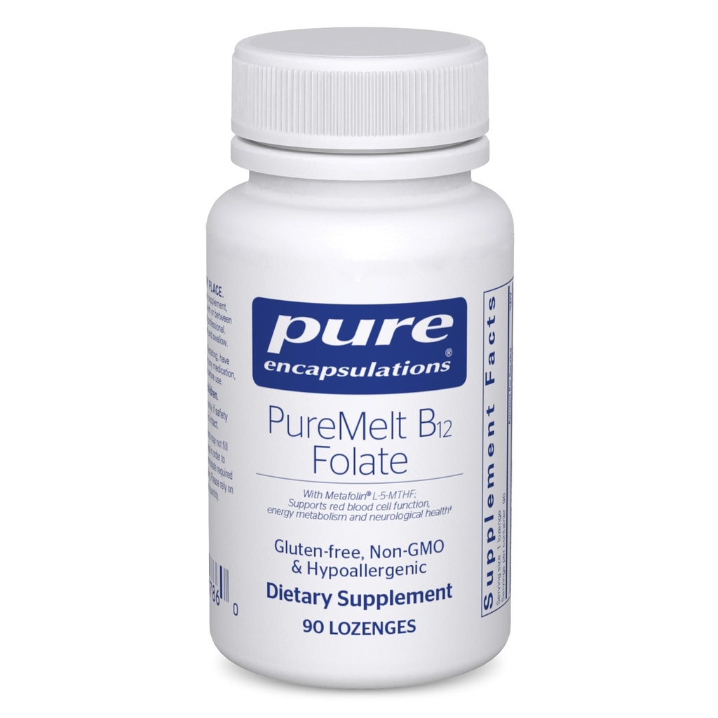 Pure Encapsulations PureMelt B12 Folate - L-5-MTHF ile Aktif B Vitamini - Metabolism Support & Red Blood Hücre Fonksiyonlu* - Non-GMO & Vegan - 90 Lozenges