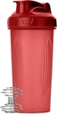 Protein Mixes için Bay Pen- Shaker Şişeler, 28 oz, 1 Pack, Red, Protein Shaker Şişe, Kablolu Whisk Ball ile, Blender Şişe