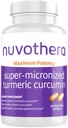 Nuvothera Super-Mily Turmeric Curcumin Capsules 1-Month Supply Abors, Whole Root, Non-GMO, Supports Ortak, Skin, Gut Health & Antioksis (60 Capsules)