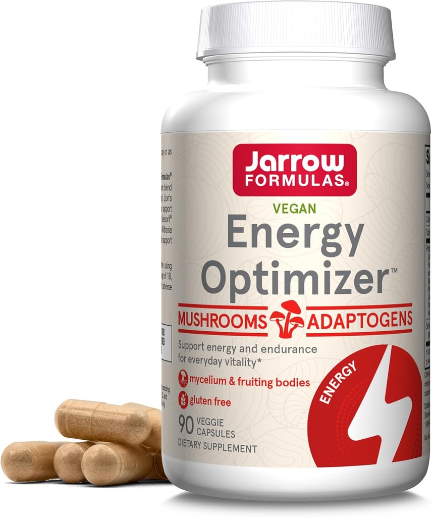 Jarrow Formulas Enerji Cordyceps, Reishi, Lion's Mane, Shiitake, King Trumpet ve Türkiye Tail Mushrooms, Diyetary Supplement with Ashwagandha, 90 Veggie Capsules, 30 Day Supply