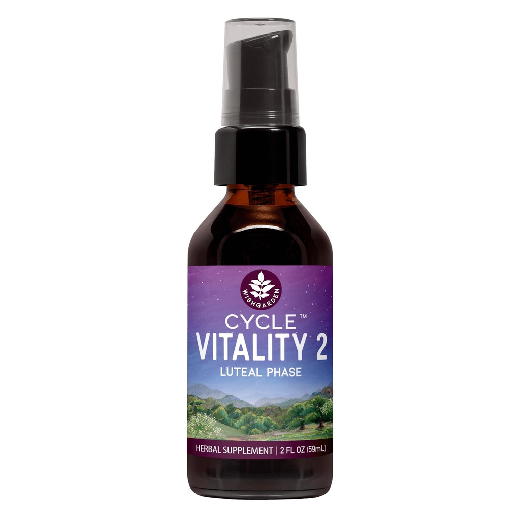 WishGarden Herbs Döngüsü Vitality 2 Luteal Aşama - Plant-Based Progesterone Supplement with Wild Yam & Vitex Chasteberry Supports Health Menstrual Cycles, Fertness & Health Progesterone Levels, 2oz