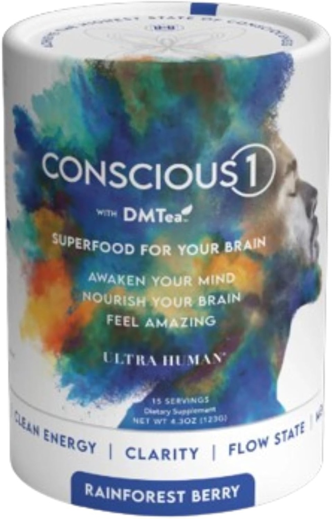 Ultra Human CONSCIOUS1 - Focus Boosting Superfood Mix - Rainforest Berry - 30 Hizmet (kırda 1)