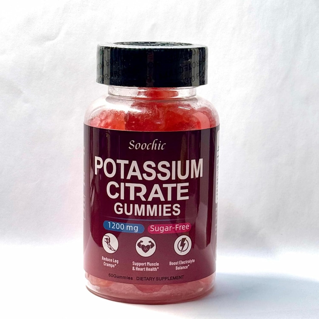 Soochic Pyum Gummies - Erkekler ve Kadınlar için 1200 mg Potasyum Citrate - Destekler Leg Cramps & Kas Health