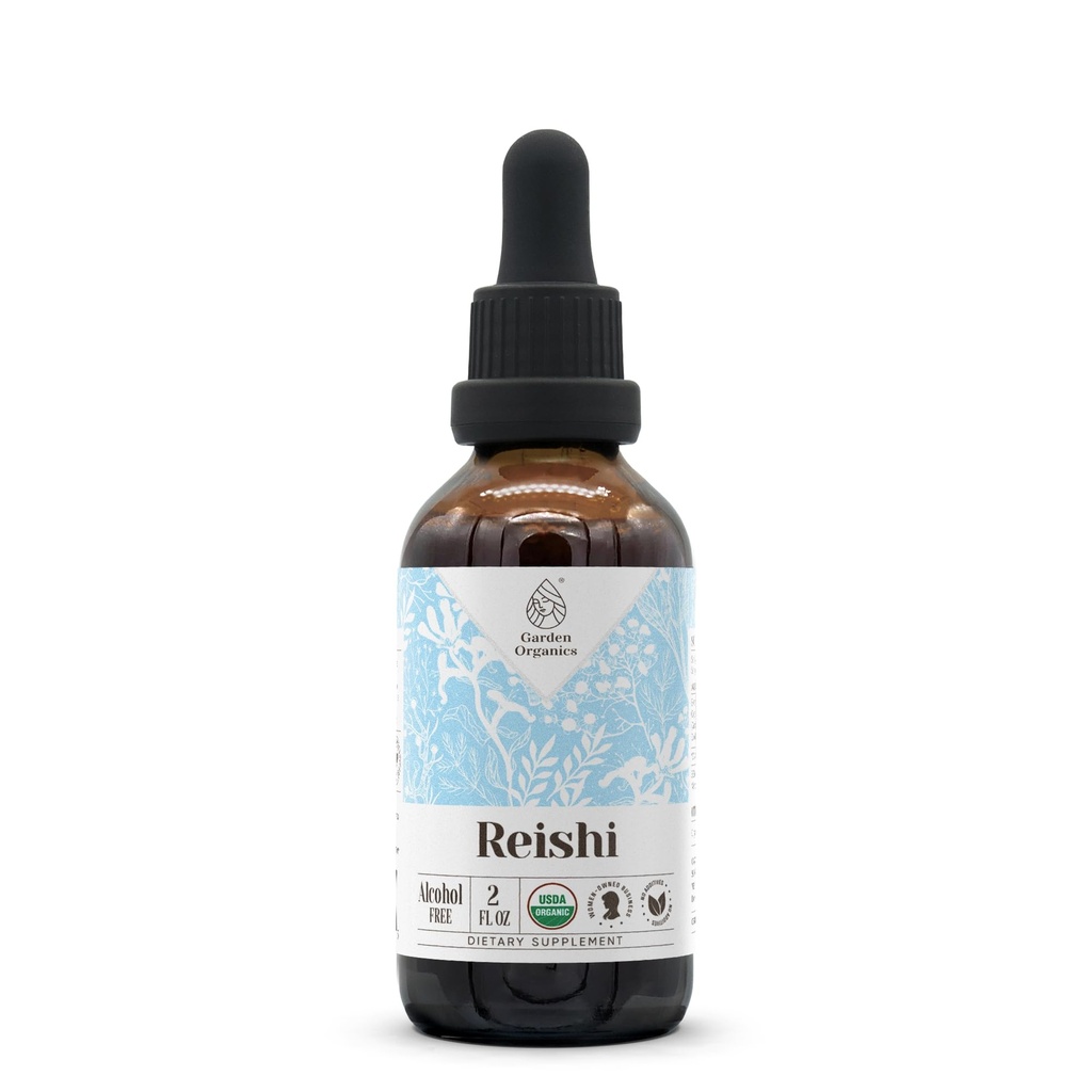 Reishi USDA Organik Alkol Ücretsiz Ekstraksiyon | Diyetsel Tamam, Yüksek Yeterlilik Tincture | Doğal Onaylanmış Organik Reishi Mushroom (Ganoderma Lucidum) (2 oz)